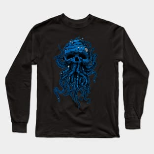 kraken skull blue Long Sleeve T-Shirt